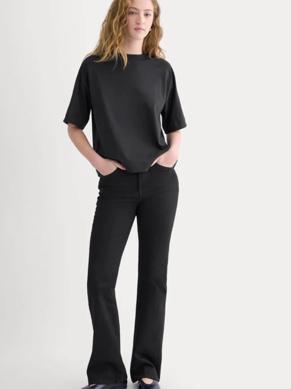 Everlane Oversized Seamed Tee Sz S Black Like New - Picture 2 of 8